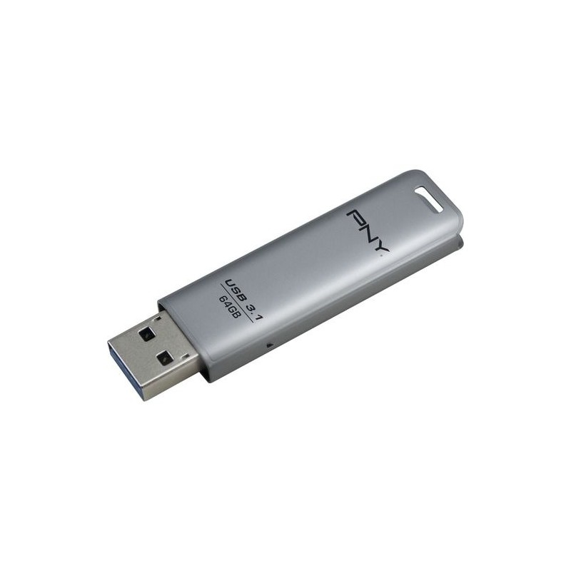 PNY 64GB Elite Steel Flash Drive USB3.1 Silver
