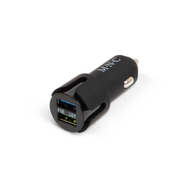 M.N.C Szivargyújtó adapter - 2 x USB - 2,1A Black