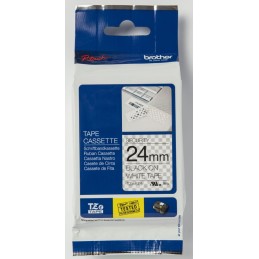 Brother TZE-SE5 laminált P-touch biztonsági szalag (24mm) Black on White - 8m