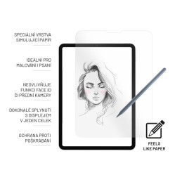 FIXED PaperGlass edzett üveg képernyő védő fólia Apple iPad Pro 11" (2024)-hez, papír felületét utánozza, FIXGTP-1325