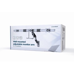 Gembird MA-WA3-01 Wall mounted adjustable monitor arm for 3 monitors 17"-27" Black