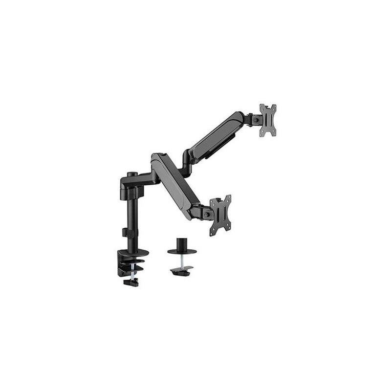 Gembird MA-DA2P-01 Adjustable Desk 2-Display Mounting Arm 17”-32” Black