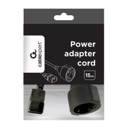 Gembird PC-SFC14M-01 Power adapter cord (C14 male to Schuko female) 0,15m Black