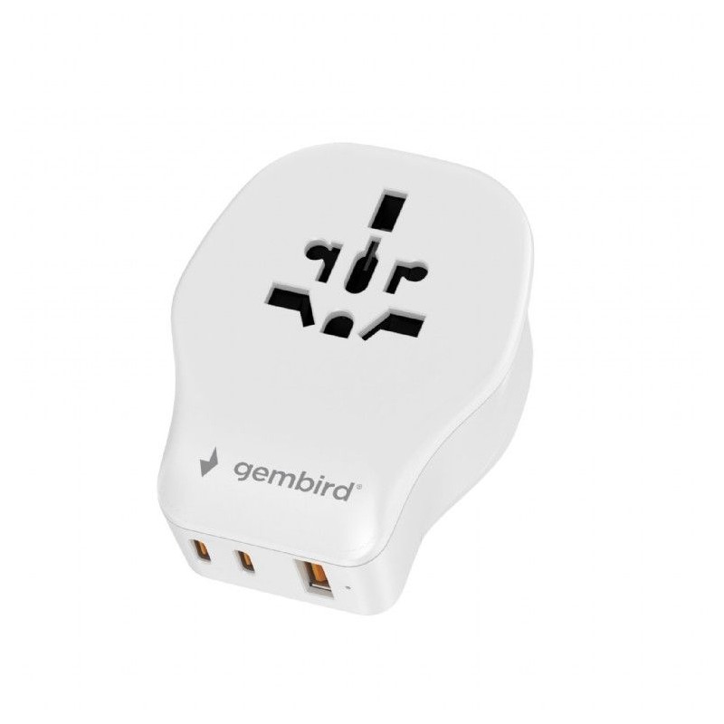 Gembird Universal travel power adapter 20W White