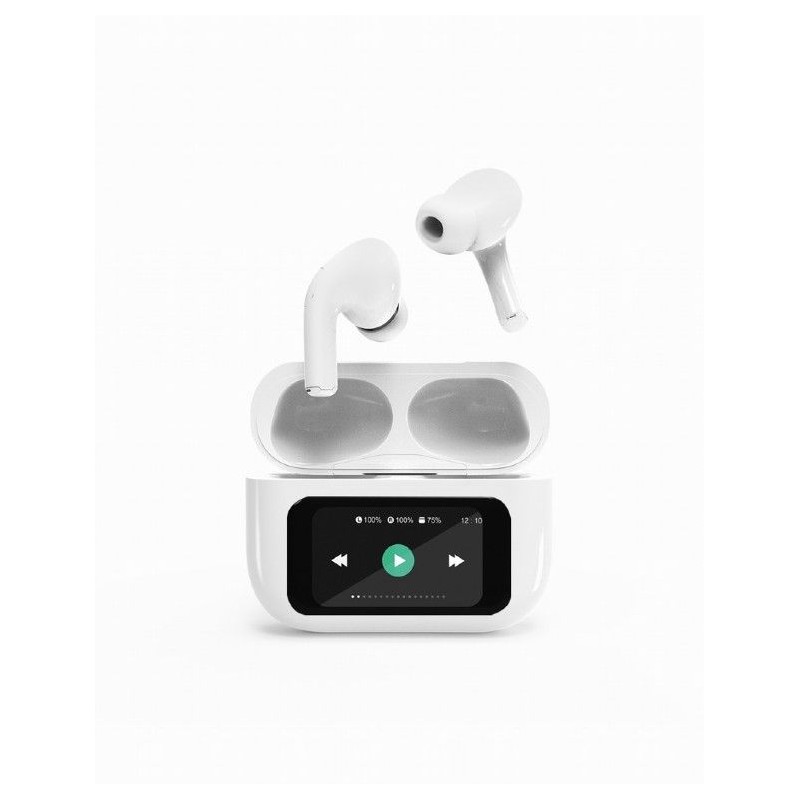 Gembird BT TWS in-ears with LCD display and Active Noise Cancelling White