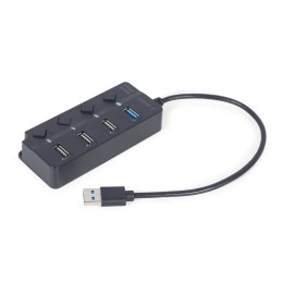 Gembird UHB-U3P1U2P3P-01 4-portos 1xUSB3.1 + 3xUSB2.0 HUB Black