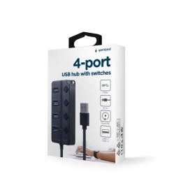 Gembird UHB-U3P1U2P3P-01 4-portos 1xUSB3.1 + 3xUSB2.0 HUB Black