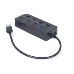 Gembird UHB-U3P1U2P3P-01 4-portos 1xUSB3.1 + 3xUSB2.0 HUB Black