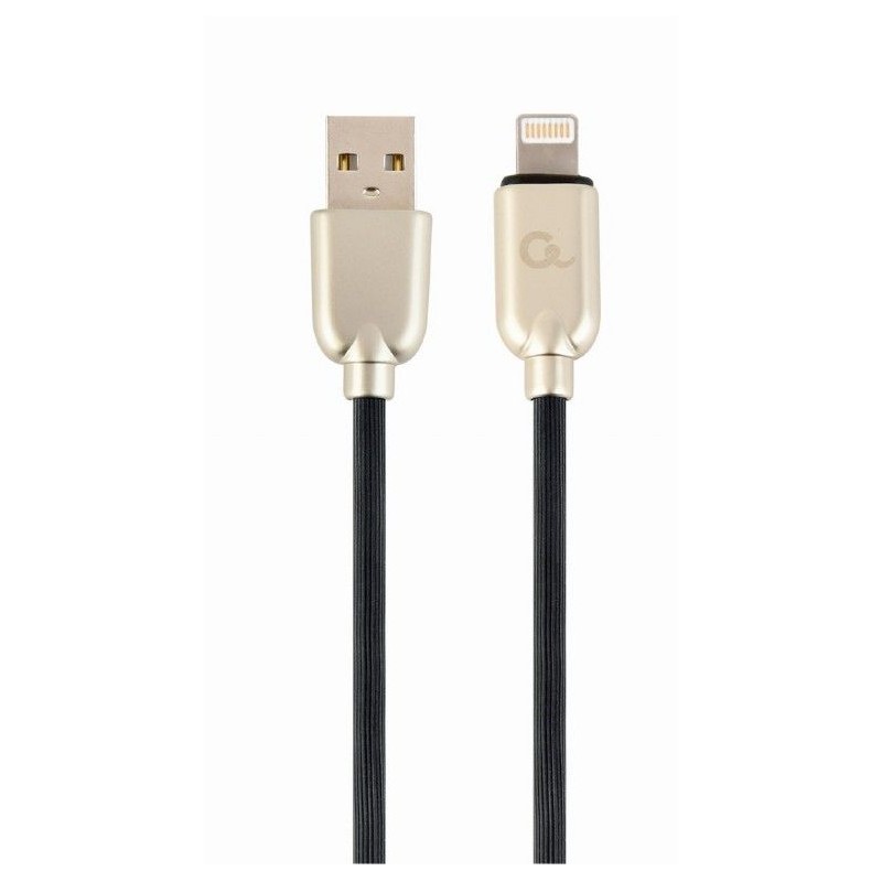 Gembird CC-USB2R-AMLM-1M Premium rubber 8-pin charging and data cable 1m Black