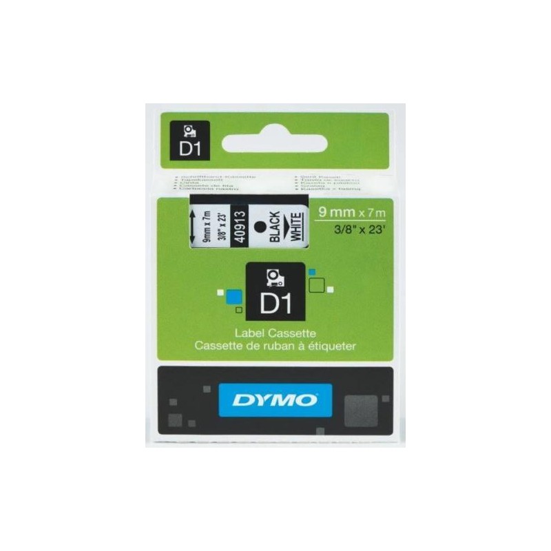 Dymo D1 40913 fehér alapon fekete eredeti feliratozó szalag (S0720680)