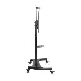 Gembird TVS-100T-02 Height adjustable TV floor stand with caster wheels 60"-100" Black