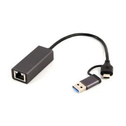 Gembird A-USB3AC-LAN-01 USB 3.1 + type-C Gigabit network adapter Space Grey