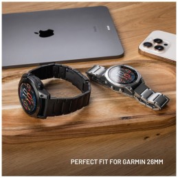 FIXED Titán óraszíj Garmin QuickFit 26mm okosórához, fekete