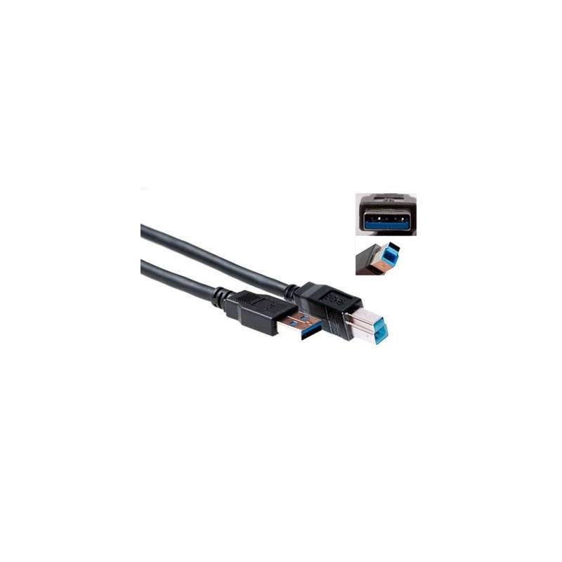 ACT USB 3.0 A male to USB B male 0,5m Black