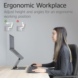 ACT AC8140 Összecsukható alumínium laptop állvány fokozatmentes magasságállítással