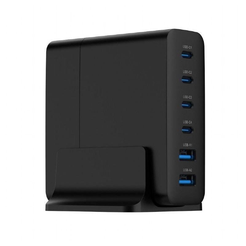 Gembird 6-port 75W GaN USB fast charger Black