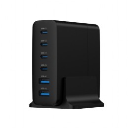 Gembird 6-port 75W GaN USB fast charger Black