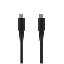 FIXED USB 2.0 hajlékony szilikon kábel USB-C/USB-C 0,3m, fekete