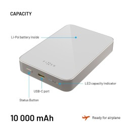 FIXED MagZen 10 Oi2 10000 mAh külső akkumlátor, titán
