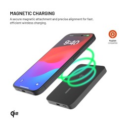 FIXED MagZen 5 Qi2 külső akkumlátor 5000 mAh, fekete