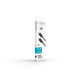 FIXED hosszú USB-C/USB-C kábel, 2m, fekete