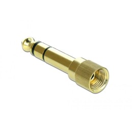 DeLock Adapter 6.35 mm Stereo plug to 3.5 mm Stereo jack 3 pin metal screwable
