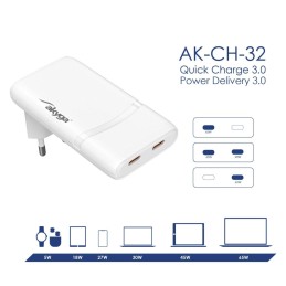 Akyga AK-CH-32 65W Wall Charger White