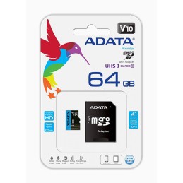 A-Data 64GB microSDXC Premier Class 10 UHS-I V10 A1 + adapterrel