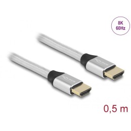 DeLock Ultra High Speed HDMI Cable 48 Gbps 8K 60 Hz 0,5m certified Silver