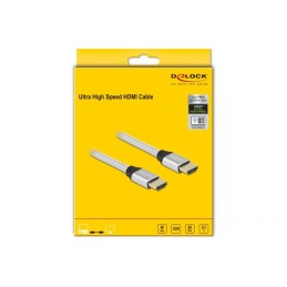 DeLock Ultra High Speed HDMI Cable 48 Gbps 8K 60 Hz 0,5m certified Silver