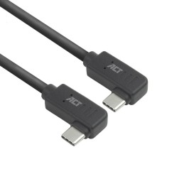 ACT USB 3.0 60W USB Type-C (left/right angled) to USB Type-C (left/right angled) Cable 0,5m Black