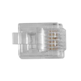 ACT RJ12 (6P/6C) modulaire connector for round cable with stranded conductors 25db/csomag