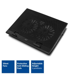 ACT AC8105 Laptop hűtőállvány 17"-ig állítható magasság (2 pozícióban) 4 portos hub