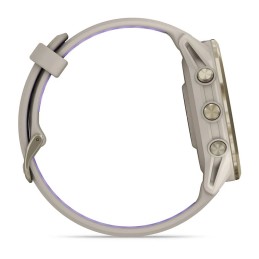 Garmin Forerunner 970 Soft Gold Titanium with French Grey Case and French Grey/Translucent Indigo Band