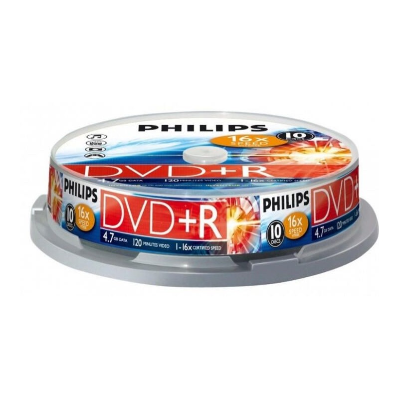 Philips DVD+R 4,7GB 10x Hengeres 10db/csomag (10-es címke)