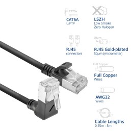 ACT CAT6A U-FTP Patch Cable 1m Black