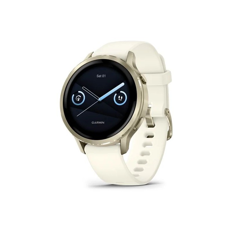 Garmin Venu 4 41mm Lunar Gold with Bone Silicone Band