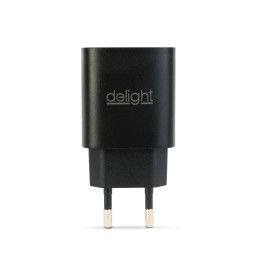 Delight USB Type-C + USB A PD20W Fast charger Black