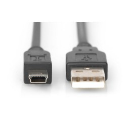 Assmann USB 2.0 connection cable, type  A - mini B (5pin) 1m Black