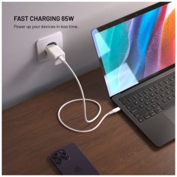 FIXED mini USB-C GaN töltő 65W fehér
