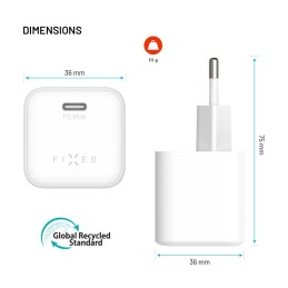 FIXED mini USB-C GaN töltő 65W fehér