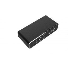 Gembird DAC-WPC-01 Digital alarm clock with wireless charging function Black