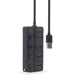 Gembird 4-port USB2.0 HUB with Switches Black