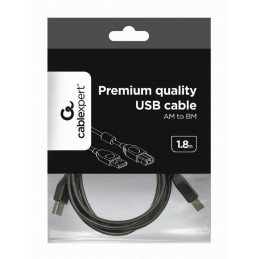 Gembird CCF-USB2-AMBM-6 USB 2.0 A-B cable with ferrite core 1,8m Black