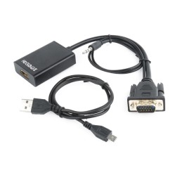 Gembird A-VGA-HDMI-01 VGA to HDMI adapter cable 0,15m Black