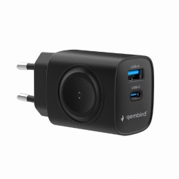 Gembird 2-in-1 20W Apple Watch + phone fast charger Black