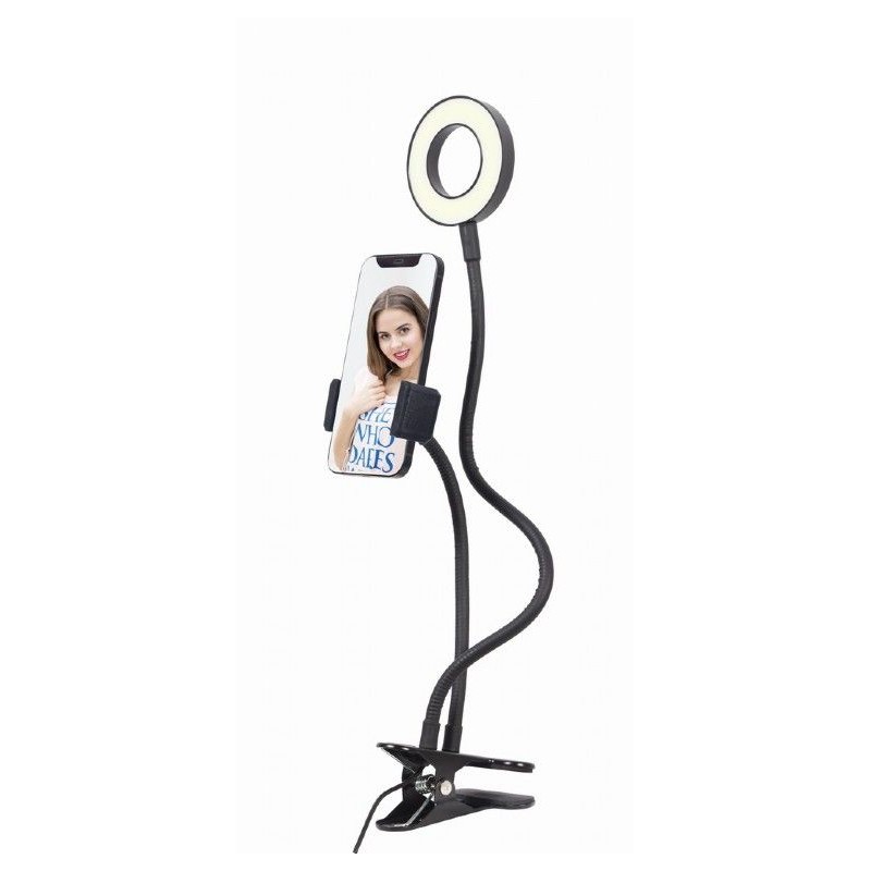 Gembird LED-RING4-PH-01 Selfie Ring Light With Phone Holder
