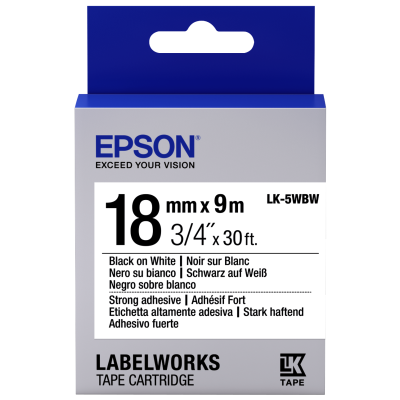 Epson LK-5WBW fehér alapon fekete eredeti címkeszalag