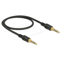 DeLock Stereo Jack 3.5 mm 4 pin male to male cable 0,5m Black