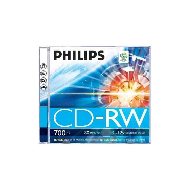 Philips CD-RW 80 12x vastag tok 1db/cs (1-es címke)
